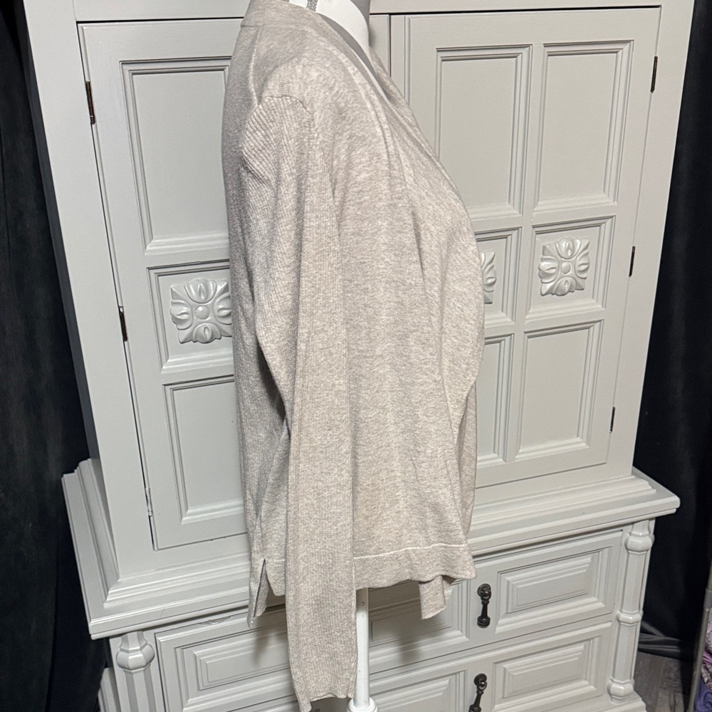 Verve Ami Cream/ Tan Women's Open Front Cardigan Size Medium - Picture 4 of 8